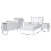 Baxton Studio Callison Spindle 5-Piece Bedroom Set - Farmhouse Platform Bed with Matching Dresser, Chest, and 2-Drawer Nightstands, White, Twin - BSOEniola-5PC Bedroom Set-White-Twin