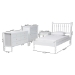 Baxton Studio Denita Spindle 4-Piece Bedroom Set - Farmhouse Platform Bed with Matching Dresser, Chest, and 1-Drawer Nightstand, White, Twin - BSOAlaba-4PC Bedroom Set-White-Twin-1NS