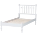 Baxton Studio Callison Spindle Platform Bed - Turned Farmhouse Bed Frame with Spoked Headboard and Sculpted Legs, White, Twin - BSOMG0259-White-Twin