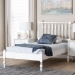 Baxton Studio Callison Spindle Platform Bed - Turned Farmhouse Bed Frame with Spoked Headboard and Sculpted Legs, White, Twin - BSOMG0259-White-Twin