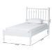 Baxton Studio Callison Spindle Platform Bed - Turned Farmhouse Bed Frame with Spoked Headboard and Sculpted Legs, White, Twin - BSOMG0259-White-Twin