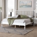 Baxton Studio Callison Spindle Platform Bed - Turned Farmhouse Bed Frame with Spoked Headboard and Sculpted Legs, White, Full - BSOMG0259-White-Full