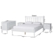 Baxton Studio Callison Spindle 4-Piece Bedroom Set - Farmhouse Platform Bed with Matching Dresser and 2-Drawer Nightstands, White, Full - BSOEniola-4PC Bedroom Set-White-Full