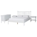 Baxton Studio Denita Spindle 4-Piece Bedroom Set - Farmhouse Platform Bed with Matching Dresser and 1-Drawer Nightstands, White, Queen