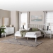Baxton Studio Denita Spindle 4-Piece Bedroom Set - Farmhouse Platform Bed with Matching Dresser and 1-Drawer Nightstands, White, Queen - BSOAlaba-4PC Bedroom Set-White-Queen-2NS