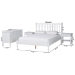 Baxton Studio Denita Spindle 4-Piece Bedroom Set - Farmhouse Platform Bed with Matching Dresser and 1-Drawer Nightstands, White, Queen - BSOAlaba-4PC Bedroom Set-White-Queen-2NS