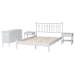 Baxton Studio Denita Spindle 4-Piece Bedroom Set - Farmhouse Platform Bed with Matching Dresser and 1-Drawer Nightstands, White, Queen - BSOAlaba-4PC Bedroom Set-White-Queen-2NS