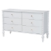 Baxton Studio Denita Spindle 4-Piece Bedroom Set - Farmhouse Platform Bed with Matching Dresser and 1-Drawer Nightstands, White, Queen - BSOAlaba-4PC Bedroom Set-White-Queen-2NS