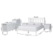 Baxton Studio Callison Spindle 5-Piece Bedroom Set - Farmhouse Platform Bed with Matching Dresser, Chest, and 2-Drawer Nightstands, White, Full - BSOEniola-5PC Bedroom Set-White-Full