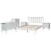 Baxton Studio Callison Spindle 5-Piece Bedroom Set - Farmhouse Platform Bed with Matching Dresser, Chest, and 2-Drawer Nightstands, White, Full - BSOEniola-5PC Bedroom Set-White-Full