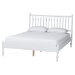 Baxton Studio Callison Spindle 5-Piece Bedroom Set - Farmhouse Platform Bed with Matching Dresser, Chest, and 2-Drawer Nightstands, White, Full - BSOEniola-5PC Bedroom Set-White-Full