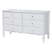 Baxton Studio Denita Spindle 4-Piece Bedroom Set - Farmhouse Platform Bed with Matching Dresser, Chest, and 1-Drawer Nightstand, White, Queen - BSOAlaba-4PC Bedroom Set-White-Queen-1NS