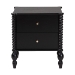 Baxton Studio Callison Spindle Nightstand - 2-Drawer Farmhouse Bedside Table with Turned Accents for Bedroom, Black - BSOMG9020-Black-2DW-NS