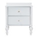 Baxton Studio Callison Spindle Nightstand - 2-Drawer Farmhouse Bedside Table with Turned Accents for Bedroom, White - BSOMG9020-White-2DW-NS