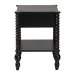 Baxton Studio Callison Spindle Nightstand - 1-Drawer Farmhouse Bedside Table with Open Shelf Storage and Turned Accents for Bedroom, Black - BSOMG9020-Black-1DW-NS
