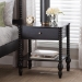 Baxton Studio Callison Spindle Nightstand - 1-Drawer Farmhouse Bedside Table with Open Shelf Storage and Turned Accents for Bedroom, Black - BSOMG9020-Black-1DW-NS