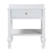 Baxton Studio Callison Spindle Nightstand - 1-Drawer Farmhouse Bedside Table with Open Shelf Storage and Turned Accents for Bedroom, White - BSOMG9020-White-1DW-NS