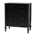Baxton Studio Callison Spindle Chest - 4-Drawer Farmhouse Vertical Cabinet with Turned Accents for Bedroom, Black