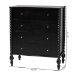 Baxton Studio Callison Spindle Chest - 4-Drawer Farmhouse Vertical Cabinet with Turned Accents for Bedroom, Black - BSOMG9020-Black-4DW-Chest
