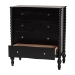 Baxton Studio Callison Spindle Chest - 4-Drawer Farmhouse Vertical Cabinet with Turned Accents for Bedroom, Black - BSOMG9020-Black-4DW-Chest