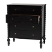 Baxton Studio Callison Spindle Chest - 4-Drawer Farmhouse Vertical Cabinet with Turned Accents for Bedroom, Black - BSOMG9020-Black-4DW-Chest
