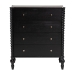 Baxton Studio Callison Spindle Chest - 4-Drawer Farmhouse Vertical Cabinet with Turned Accents for Bedroom, Black - BSOMG9020-Black-4DW-Chest