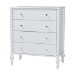 Baxton Studio Callison Spindle Chest - 4-Drawer Farmhouse Vertical Cabinet with Turned Accents for Bedroom, White