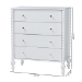 Baxton Studio Callison Spindle Chest - 4-Drawer Farmhouse Vertical Cabinet with Turned Accents for Bedroom, White - BSOMG9020-White-4DW-Chest