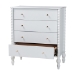 Baxton Studio Callison Spindle Chest - 4-Drawer Farmhouse Vertical Cabinet with Turned Accents for Bedroom, White - BSOMG9020-White-4DW-Chest