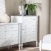 Baxton Studio Callison Spindle Chest - 4-Drawer Farmhouse Vertical Cabinet with Turned Accents for Bedroom, White - BSOMG9020-White-4DW-Chest