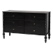 Baxton Studio Callison Spindle Dresser - 6-Drawer Farmhouse Horizontal Cabinet with Turned Accents for Bedroom, Black