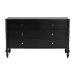 Baxton Studio Callison Spindle Dresser - 6-Drawer Farmhouse Horizontal Cabinet with Turned Accents for Bedroom, Black - BSOMG9020-Black-6DW-Dresser