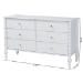 Baxton Studio Callison Spindle Dresser - 6-Drawer Farmhouse Horizontal Cabinet with Turned Accents for Bedroom, White - BSOMG9020-White-6DW-Dresser