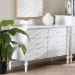 Baxton Studio Callison Spindle Dresser - 6-Drawer Farmhouse Horizontal Cabinet with Turned Accents for Bedroom, White - BSOMG9020-White-6DW-Dresser
