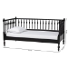 Baxton Studio Callison Spindle Daybed - Turned Farmhouse Sofa Bed with Spoked Frame Border for Living Room, Guest Room, or Kids Room, Black, Twin - BSOMG0259-1-Black-Twin-Daybed