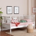 Baxton Studio Callison Spindle Daybed - Turned Farmhouse Sofa Bed with Spoked Frame Border for Living Room, Guest Room, or Kids Room, White, Twin - BSOMG0259-1-White-Twin-Daybed