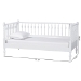 Baxton Studio Callison Spindle Daybed - Turned Farmhouse Sofa Bed with Spoked Frame Border for Living Room, Guest Room, or Kids Room, White, Twin - BSOMG0259-1-White-Twin-Daybed