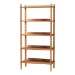 Baxton Studio Lucera Bobbin Display Shelf - 5-Tier Open Frame Vertical Bookcase with Spindle Posts for Living Room or Ofice, Oak Brown