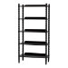 Baxton Studio Lucera Bobbin Display Shelf - 5-Tier Open Frame Vertical Bookcase with Spindle Posts for Living Room or Office, Black