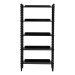 Baxton Studio Lucera Bobbin Display Shelf - 5-Tier Open Frame Vertical Bookcase with Spindle Posts for Living Room or Office, Black - BSOMG9011-Black-Display Shelf