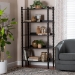 Baxton Studio Lucera Bobbin Display Shelf - 5-Tier Open Frame Vertical Bookcase with Spindle Posts for Living Room or Office, Black - BSOMG9011-Black-Display Shelf