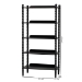 Baxton Studio Lucera Bobbin Display Shelf - 5-Tier Open Frame Vertical Bookcase with Spindle Posts for Living Room or Office, Black - BSOMG9011-Black-Display Shelf