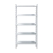 Baxton Studio Lucera Bobbin Display Shelf - 5-Tier Open Frame Vertical Bookcase with Spindle Posts for Living Room or Office, White - BSOMG9011-White-Display Shelf