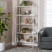 Baxton Studio Lucera Bobbin Display Shelf - 5-Tier Open Frame Vertical Bookcase with Spindle Posts for Living Room or Office, White - BSOMG9011-White-Display Shelf
