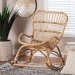 bali & pari Mahin Natural Rattan Rocking Chair - Handwoven Wicker Accent Rocker with Curved Armrests and High Back, Boho Coastal Lounge Chair for Living Room or Sunroom - BSODC8005-Light Honey Rattan-RC