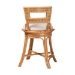 bali & pari Amina Natural Rattan Counter Stool - Handwoven Wicker Stool with Swivel Seat and Upholstered Cushion, Boho Coastal Seating with Footrest for Kitchen Island or Lounge - BSOAmina-Light Honey Rattan-CS