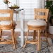 bali & pari Amina Natural Rattan Counter Stool - Handwoven Wicker Stool with Swivel Seat and Upholstered Cushion, Boho Coastal Seating with Footrest for Kitchen Island or Lounge - BSOAmina-Light Honey Rattan-CS