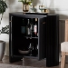 bali & pari Keshet Fluted Wood Storage Cabinet - 2-Door Accent Cabinet with Vertical Slat Panels and Metal Door Pulls for Living Room or Entryway - BSOKeshet-Black-Wooden-2DR-Cabinet