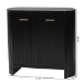 bali & pari Keshet Fluted Wood Storage Cabinet - 2-Door Accent Cabinet with Vertical Slat Panels and Metal Door Pulls for Living Room or Entryway - BSOKeshet-Black-Wooden-2DR-Cabinet