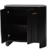bali & pari Keshet Fluted Wood Storage Cabinet - 2-Door Accent Cabinet with Vertical Slat Panels and Metal Door Pulls for Living Room or Entryway - BSOKeshet-Black-Wooden-2DR-Cabinet